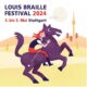 Werbebild für das Braille Festival zeigt ein rothaariges Mädchen auf einem Pferd